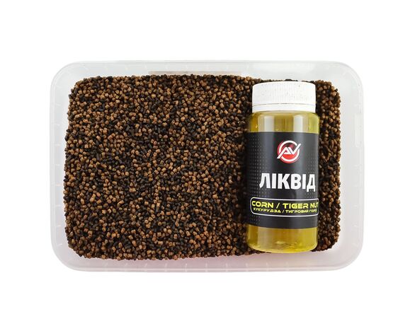 Набір для риболовлі AnVi Fishing Method Mix 2в1 Кукурудза, тигровий горіх 400 г + 40 мл Аврора картинка 3 недорого