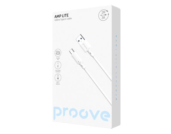 Кабель USB-Type-C Proove AMP LITE білий 1 м в Аврорі