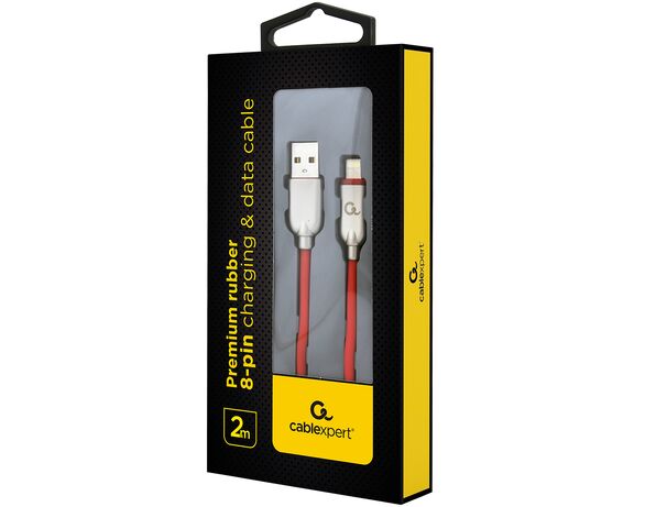 Кабель USB Lightning Cablexpert CC-USB2R-AMLM-2M-R червоний 2 м Аврора вартість
