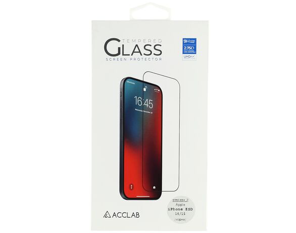 Скло захисне для iphone ACCLAB Full Glue ESD чорне 16/15 Аврора фото