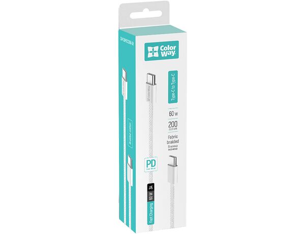 Кабель Type-C-Type-C ColorWay CW-CBPDCC068-GR сірий 2 м в Аврорі