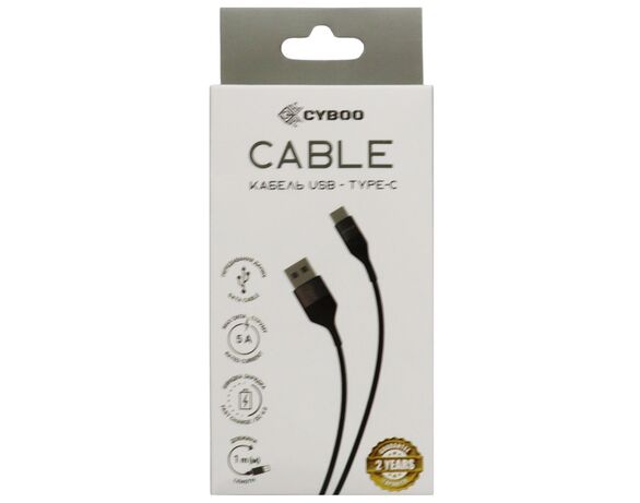 Кабель USB-Type-C Cyboo чорний картинка 2 в Аврорі