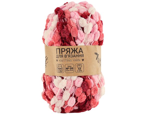 Пряжа для в'язання з помпонами Craft time 100 г, 45 м тон №09 Аврора відгуки