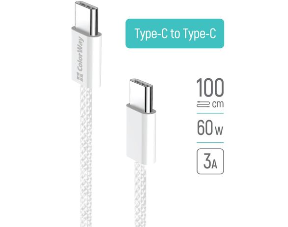 Кабель Type-C-Type-C ColorWay CBPDCC061 сірий 1 м Аврора картинка 3 каталог