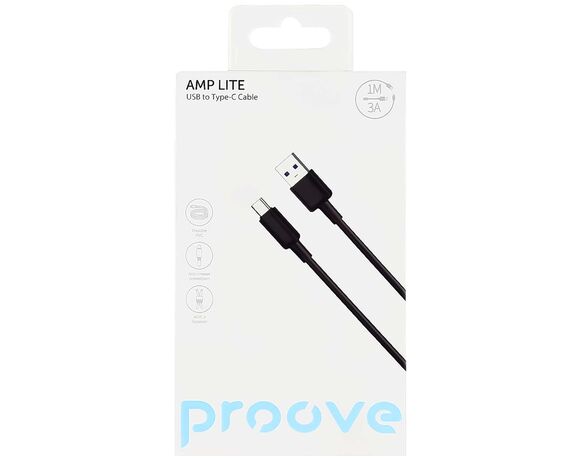 Кабель USB-Type-C Proove AMP LITE чорний 1 м Аврора вартість