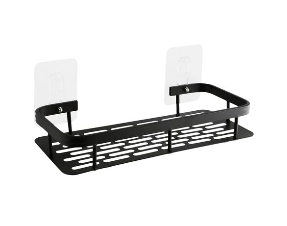 Полиця для ванної кімнати металева настінна Fabrika ONIX чорна 30x13x4,5 см Аврора картинка 2 з доставкою