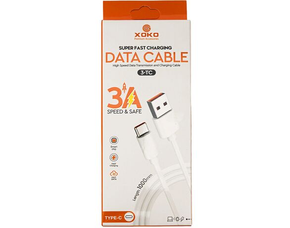 Кабель USB-Type-C XоKо 3-TC білий 1 м Аврора купити