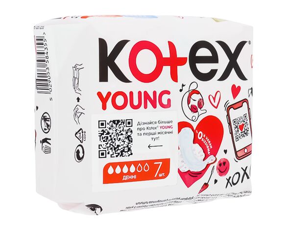 Прокладки гігієнічні Kotex Young Денні 7 шт/пач Аврора картинка 2 купити