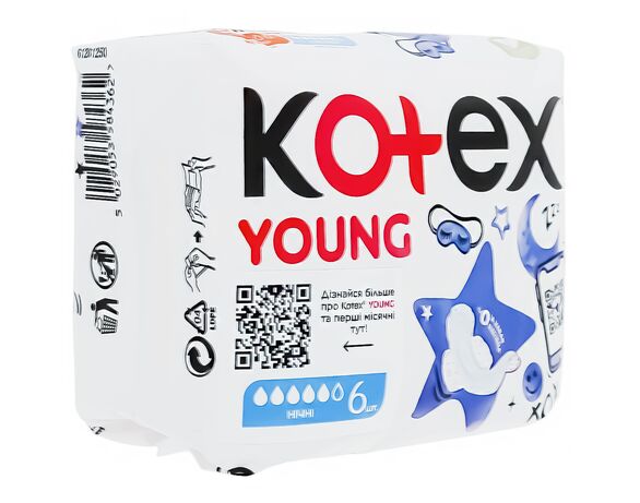 Прокладки гігієнічні Kotex Young Нічні 6 шт/пач Аврора картинка 2 купити