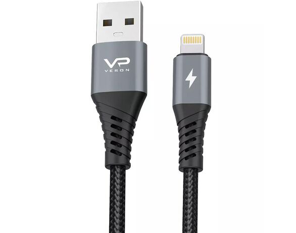 Кабель USB-Lightning Veron LV09/NL09 чорний Аврора з доставкою