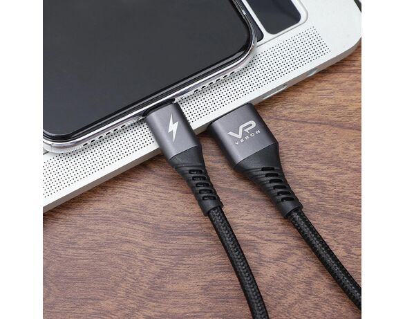 Кабель USB-Lightning Veron LV09/NL09 чорний Аврора картинка 4 недорого