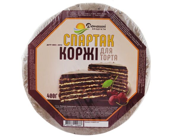 Коржі для торта Домашні продукти Спартак 400 г Аврора вартість