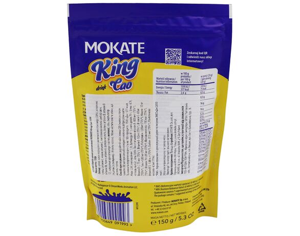 Напій какао розчинний MOKATE King Cao 150 г картинка 2 в Аврорі