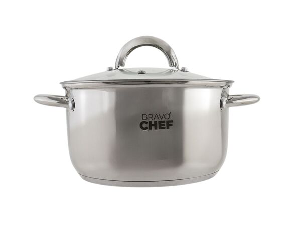 Каструля нержавіюча з кришкою BRAVO CHEF d=20 см 3,6 л Аврора картинка 2 недорого