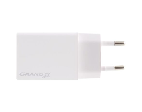 Адаптер для зарядки мережевий Grand-X CH-15W 2 USB білий Аврора картинка 4 недорого