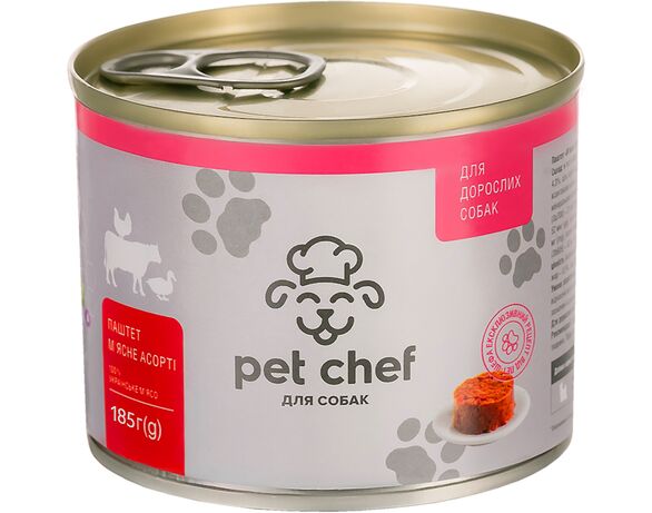Паштет для дорослих собак Pet Chef М'ясне асорті 185 г Аврора відгуки