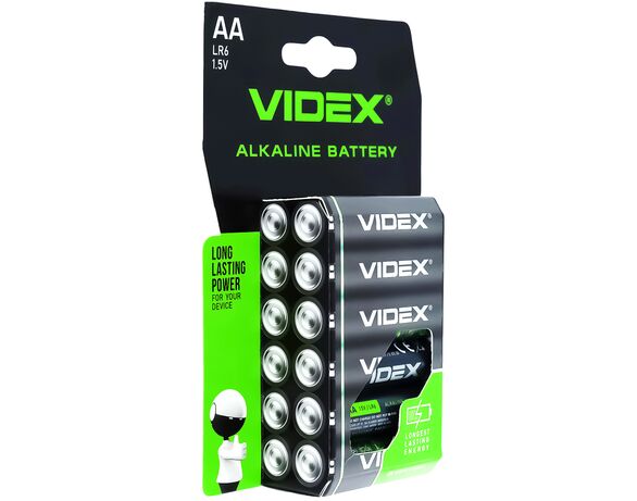 Набір батарейок алкалайн VIDEX LR6 AA 12 шт/уп картинка 3 в інтернет-магазині Аврора