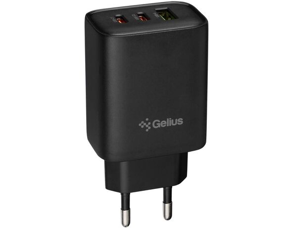 Адаптер зарядний мережевий Gelius Power Pulse GP-HC057 USB+2Type C чорний Аврора фото