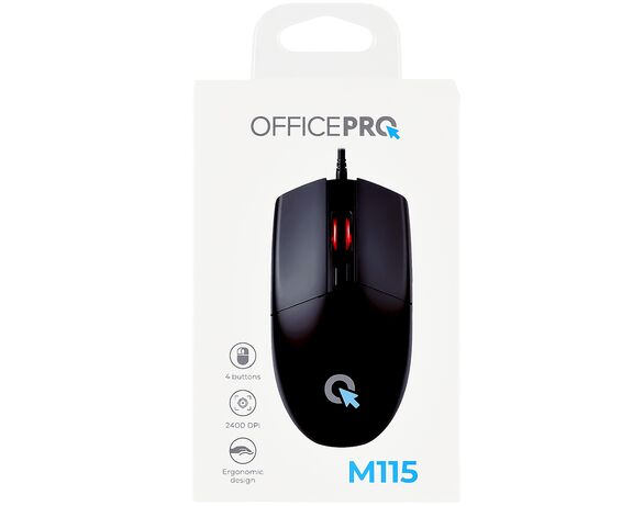 Миша комп'ютерна дротова OfficePro M115 чорна картинка 9 в Аврорі