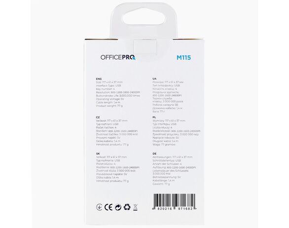 Миша комп'ютерна дротова OfficePro M115 чорна картинка 10 в Аврорі