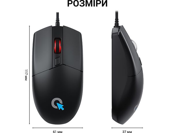 Миша комп'ютерна дротова OfficePro M115 чорна картинка 6 в Аврорі
