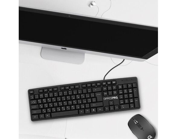 Клавіатура дротова мембранна OfficePro SK166 чорна Аврора картинка 10 купити