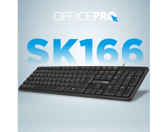 Клавіатура дротова мембранна OfficePro SK166 чорна Аврора картинка 13 дешево