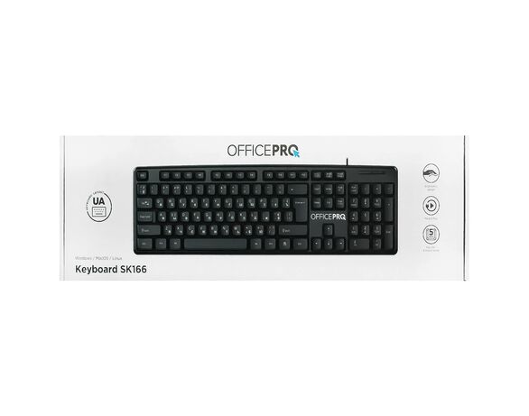 Клавіатура дротова мембранна OfficePro SK166 чорна Аврора картинка 11 ціна