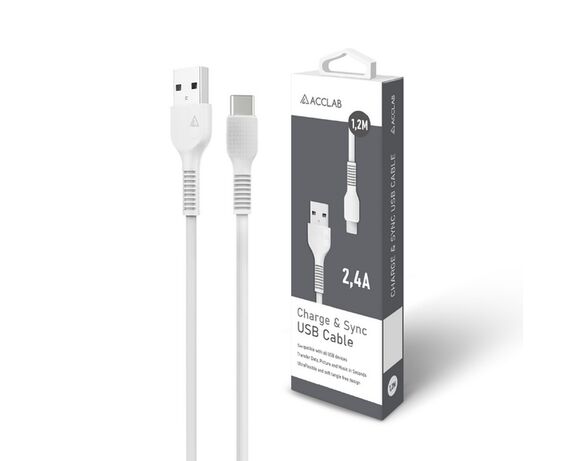 Кабель USB-Type-C синхронизації ACCLAB AL-CBCOLOR-T1PP білий 1,2 м Аврора картинка 2 ціна