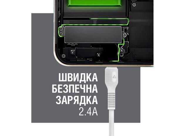 Кабель USB-Type-C синхронизації ACCLAB AL-CBCOLOR-T1PP білий 1,2 м Аврора картинка 5 відгуки