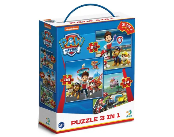 Набір пазлів дитячих картонних 3в1 DoDo Paw Patrol в асортименті Аврора дешево