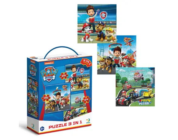 Набір пазлів дитячих картонних 3в1 DoDo Paw Patrol в асортименті Аврора картинка 2 з доставкою