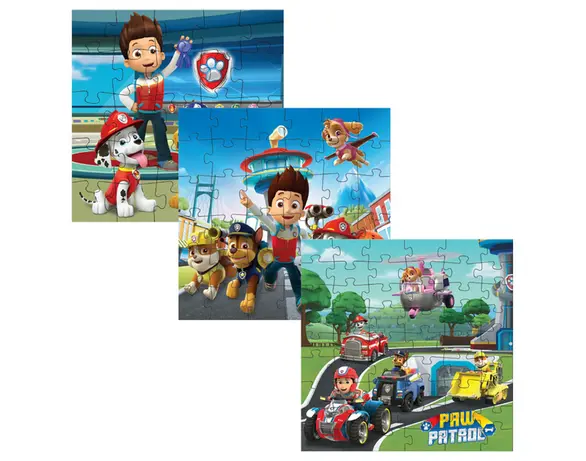 Набір пазлів дитячих картонних 3в1 DoDo Paw Patrol в асортименті Аврора картинка 3 ціна