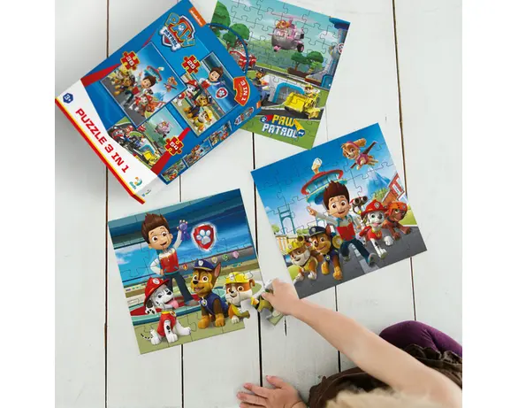 Набір пазлів дитячих картонних 3в1 DoDo Paw Patrol в асортименті Аврора картинка 4 дешево