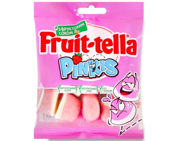 Мармелад жувальний Fruit-tella Pinkis з фруктовим соком 90 г Аврора каталог
