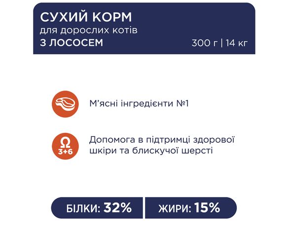 Корм для дорослих котів сухий С4Р Premium з лососем 900 г картинка 4 в Аврорі
