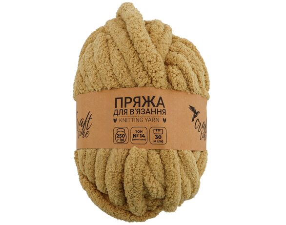 Пряжа для в'язання плюшева Craft time 250 г, 30 м тон №14 Аврора дешево