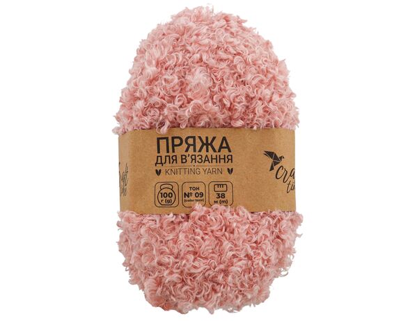 Пряжа для в'язання кучерява Craft time 100 г, 38 м тон №09 в інтернет-магазині Аврора