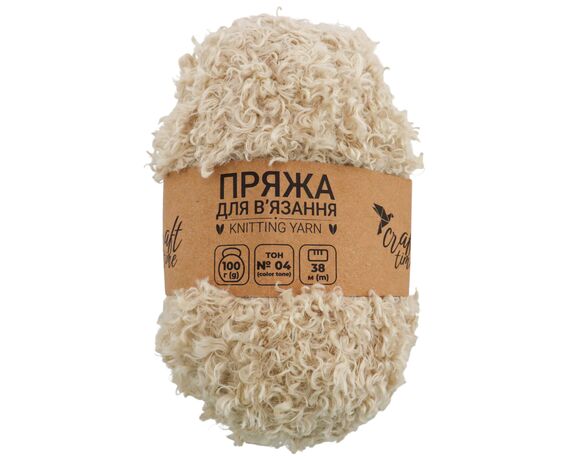 Пряжа для в'язання кучерява Craft time 100 г, 38 м тон №04 Аврора купити