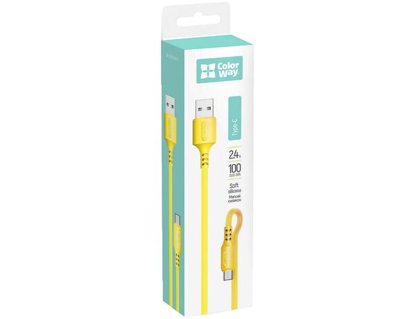 Кабель USB-Type-C ColorWay CBUC043 жовтий 1 м в інтернет-магазині Аврора