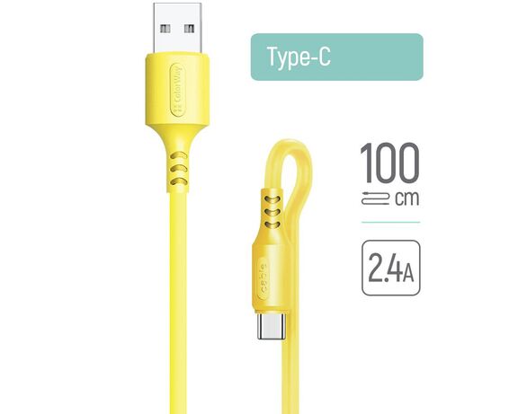 Кабель USB-Type-C ColorWay CBUC043 жовтий 1 м Аврора картинка 3 купити