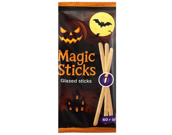 Соломка солодка глазурована Рома Magic sticks зі смаком білого шоколаду 60 г в інтернет-магазині Аврора