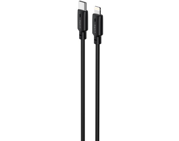 Кабель USB-C-Lightning HAVIT CB304C чорний 1 м Аврора картинка 3 фото