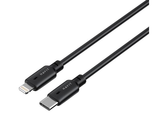 Кабель USB-C-Lightning HAVIT CB304C чорний 1 м Аврора картинка 4 вартість