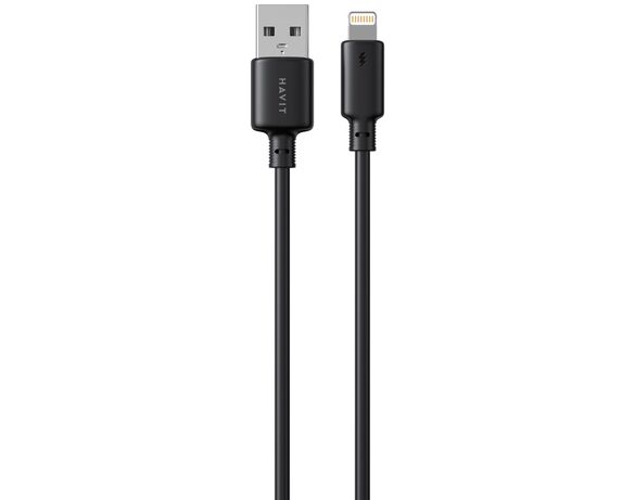 Кабель USB-Lightning HAVIT CB301C чорний 1 м в інтернет-магазині Аврора