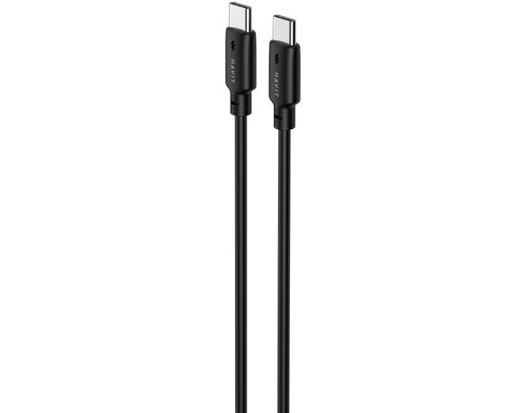 Кабель USB-C-USB-C HAVIT CB303C чорний 1 м Аврора картинка 3 недорого