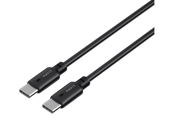 Кабель USB-C-USB-C HAVIT CB303C чорний 1 м Аврора картинка 4 з доставкою