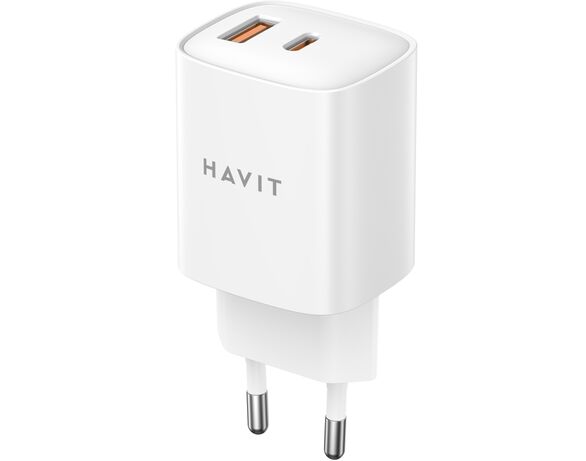 Адаптер зарядний мережевий HAVIT UCP019 USB-A+USB-C білий в інтернет-магазині Аврора