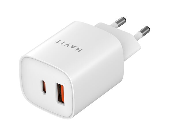 Адаптер зарядний мережевий HAVIT UCP019 USB-A+USB-C білий Аврора картинка 4 каталог