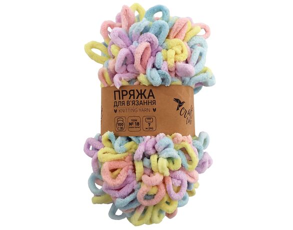 Пряжа для в'язання руками плюшева Craft time 100 г, 7 м тон №18 Аврора дешево